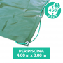 Copertura invernale Plus con occhielli e tiranti per piscina 4x8