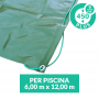 Copertura invernale Plus con occhielli e tiranti per piscina 6x12