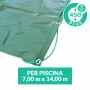 Copertura invernale Plus con occhielli e tiranti per piscina 7x14