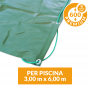 Copertura invernale Premium con occhielli e tiranti per piscina 3x6
