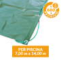 Copertura invernale Premium con occhielli e tiranti per piscina 7x14