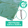 Copertura invernale Plus con tiranti e inserti per piscina 5x10