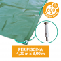 Copertura invernale Premium con tiranti e inserti per piscina 4x8