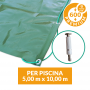 Copertura invernale Premium con tiranti e inserti per piscina 5x10