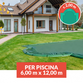 Copertura invernale con tubolari per piscina 6x12 con scala r. 2,0 m