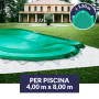 Copertura invernale con occhielli e tiranti per piscina 4x8 con scala r. 1,5 m