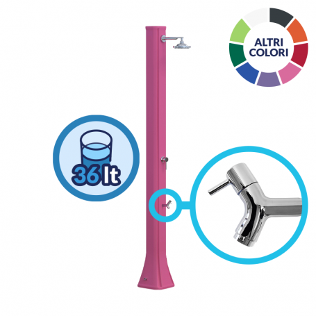 Doccia solare Big Happy Five F620 in PVC da 36 Litri con lavapiedi - Fucsia