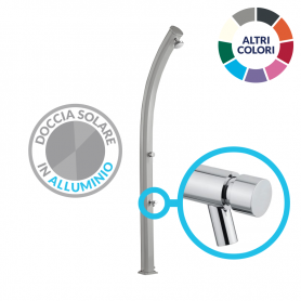 Doccia solare Jolly A520 in Alluminio da 23 litri con lavapiedi - Inox verniciato