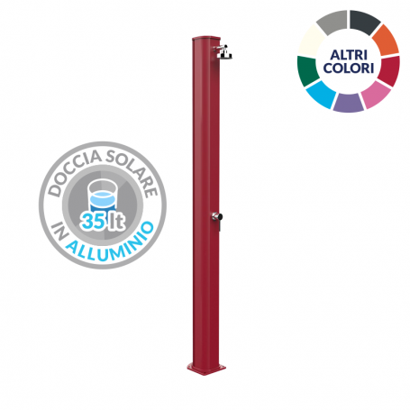 Doccia solare da giardino Big Jolly A300 in Alluminio da 35 litri - Rosso ciliegia