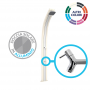 Doccia solare Spring A120 in Alluminio da 25 litri con lavapiedi e banda inox - Sabbia