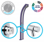 Doccia solare Dada D330 in Alluminio da 30 litri con lavapiedi e banda inox - Viola