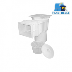 Skimmer piscina bocca standard e prolunga per piastrelle o vernice