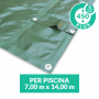 Copertura invernale Plus senza tubolari per piscina 7x14