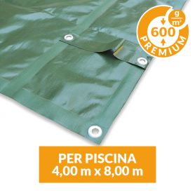 Copertura invernale Premium senza tubolari per piscina 4x8