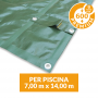 Copertura invernale Premium senza tubolari per piscina 7x14