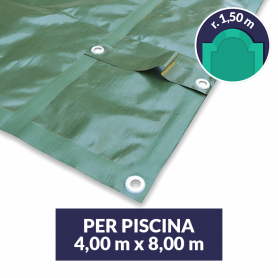 copertura invernale senza tubolari per piscina 4x8 con scala r. 1,5 m