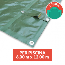 copertura invernale senza tubolari per piscina 6x12 con scala r. 2,0 m