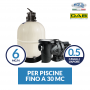 Kit filtrazione Aquarius Top 6 mc/h + Pompa Euroswim DAB 0,5 HP