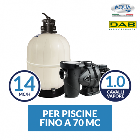 Kit filtrazione Aquarius Top 14 mc/h + Pompa Euroswim DAB 1 HP