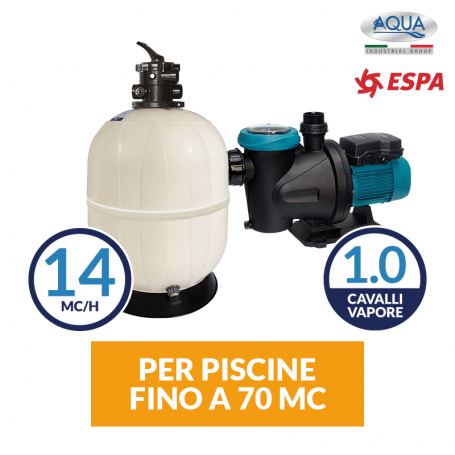 Kit filtrazione Aquarius Top 14 mc/h + Pompa Silen S 1 HP